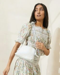 Loeffler Randall Marybeth White Mini Woven Crossbody 11 Loeffler Randall Marybeth White Mini Woven Crossbody -Loeffler Randall MARYBETH SWL WHITE 1014