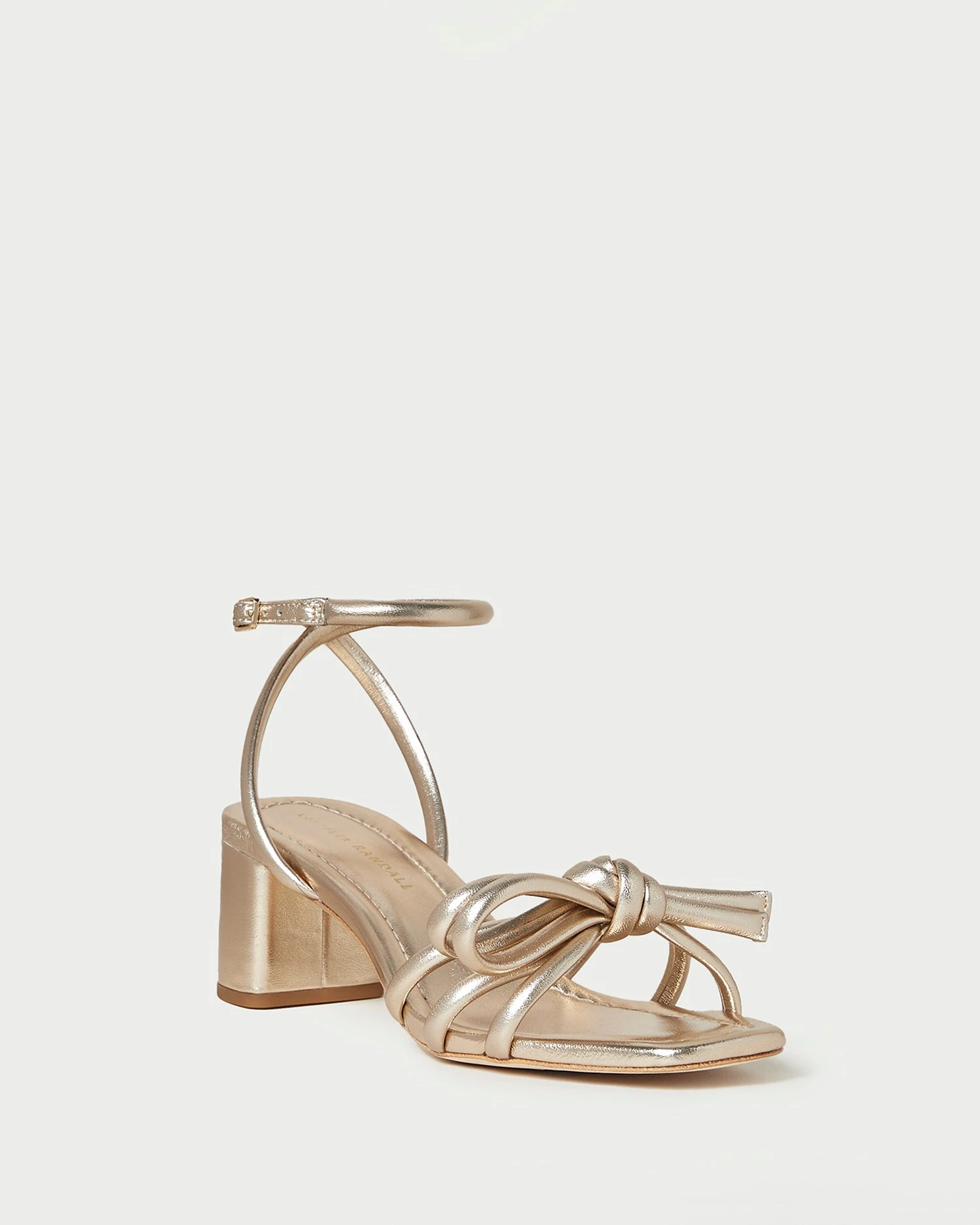 Loeffler Randall Mikel Champagne Bow Mid-Heel Sandal 3 Loeffler Randall Mikel Champagne Bow Mid-Heel Sandal