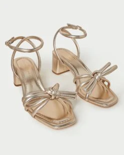 Loeffler Randall Mikel Champagne Bow Mid-Heel Sandal 9 Loeffler Randall Mikel Champagne Bow Mid-Heel Sandal -Loeffler Randall MIKEL N CHMPN 3 1