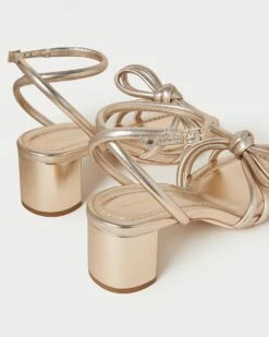 Loeffler Randall Mikel Champagne Bow Mid-Heel Sandal 10 Loeffler Randall Mikel Champagne Bow Mid-Heel Sandal -Loeffler Randall MIKEL N CHMPN 4 1