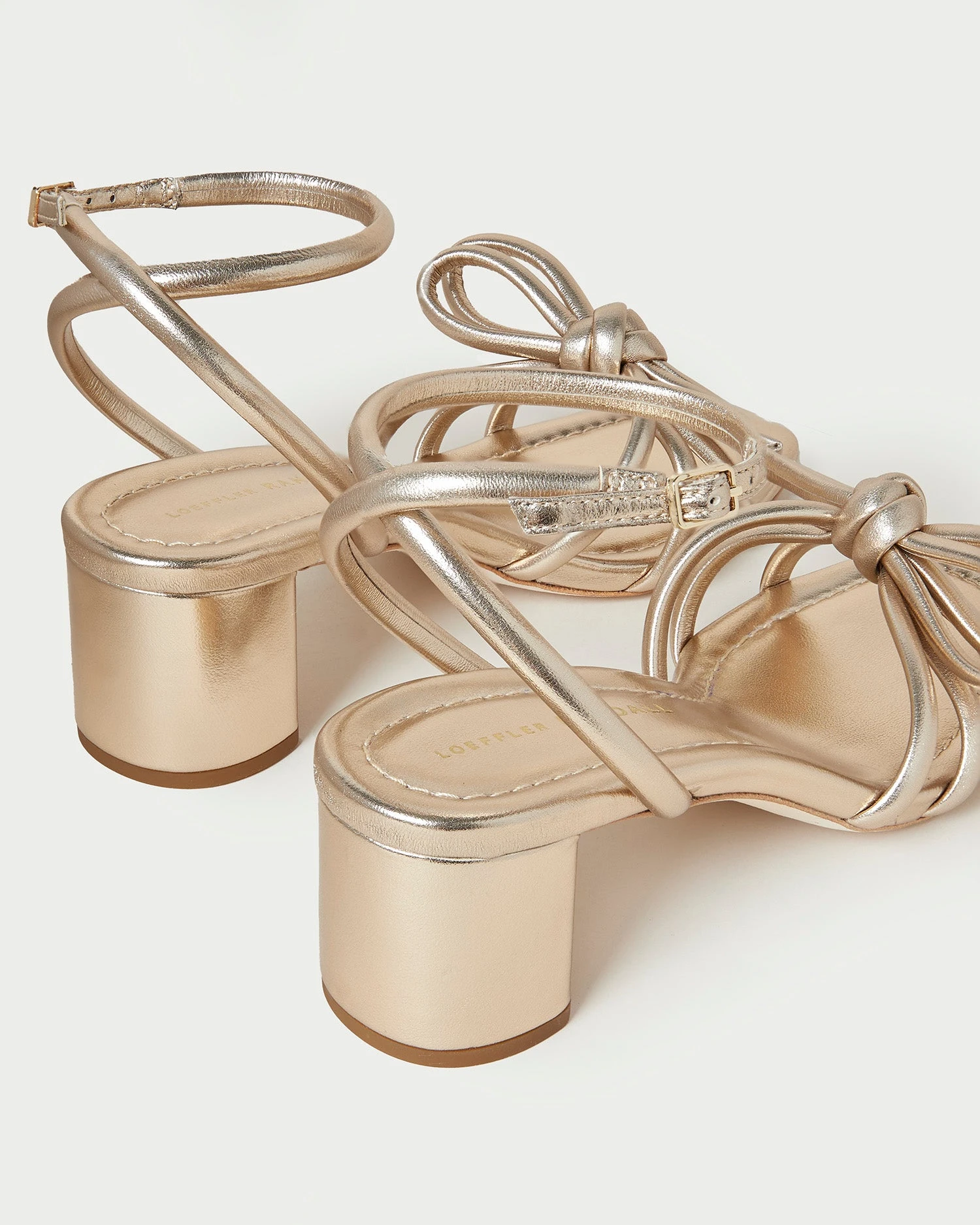 Loeffler Randall Mikel Champagne Bow Mid-Heel Sandal 6 Loeffler Randall Mikel Champagne Bow Mid-Heel Sandal - Image 4