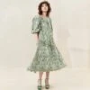 Loeffler Randall Mimi Green Oversized Puff-Sleeve Dress 2 Loeffler Randall Mimi Green Oversized Puff-Sleeve Dress -Loeffler Randall MIMI LACE GRCRE 026copy