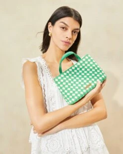 Loeffler Randall Minnow Green/Cream Mini Tote 11 Loeffler Randall Minnow Green/Cream Mini Tote -Loeffler Randall MINNOW WR GRCRE 031copy