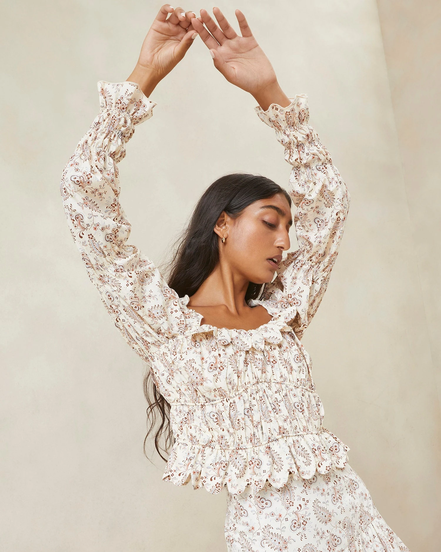 Loeffler Randall Misha Paisley Wavy Ruffle Top 3 Loeffler Randall Misha Paisley Wavy Ruffle Top