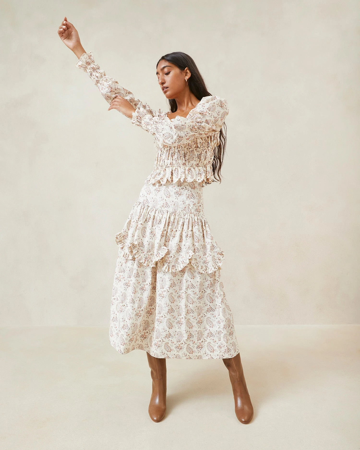 Loeffler Randall Misha Paisley Wavy Ruffle Top 5 Loeffler Randall Misha Paisley Wavy Ruffle Top - Image 3