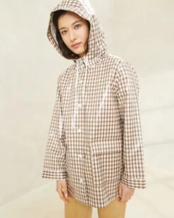 Loeffler Randall Misty Brown Gingham Rain Jacket 6 Loeffler Randall Misty Brown Gingham Rain Jacket -Loeffler Randall MISTY CP BROGI 4242