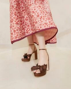 Loeffler Randall Natalia Mocha Platform Bow Heel -Loeffler Randall NATALIA PLA MOCHA