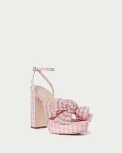 Loeffler Randall Natalia Pink Gingham Bow Heel