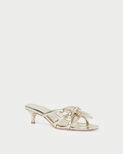 Loeffler Randall Neely Champagne Bow Kitten-Heel Sandal