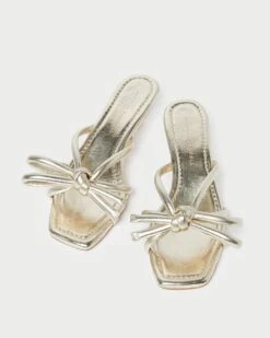 Loeffler Randall Neely Champagne Bow Kitten-Heel Sandal 9 Loeffler Randall Neely Champagne Bow Kitten-Heel Sandal -Loeffler Randall NELLY N CHMPN 3 1