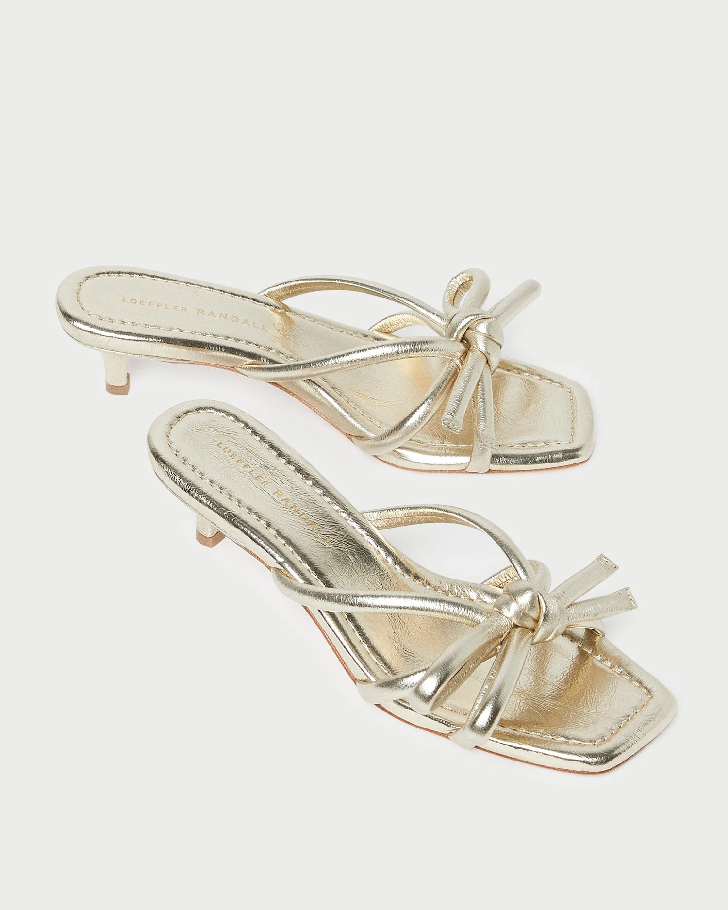 Loeffler Randall Neely Champagne Bow Kitten-Heel Sandal 6 Loeffler Randall Neely Champagne Bow Kitten-Heel Sandal - Image 4