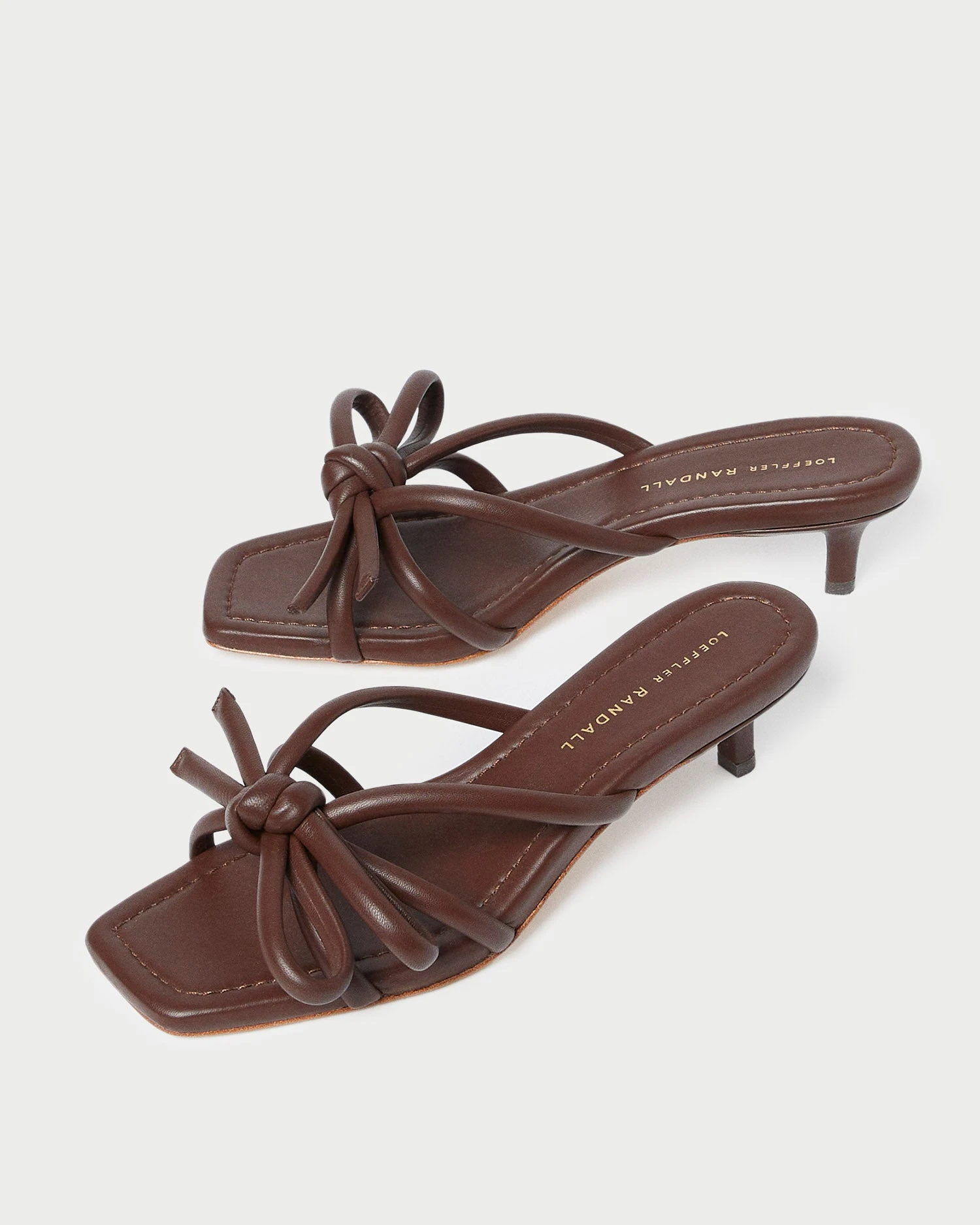 Loeffler Randall Neely Chocolate Bow Kitten-Heel Sandal 5 Loeffler Randall Neely Chocolate Bow Kitten-Heel Sandal - Image 3