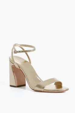 Loeffler Randall Champagne Malia Curved Heel Simple Sandal