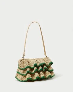 Loeffler Randall Odette Natural/Green Ruffle Clutch 9 Loeffler Randall Odette Natural/Green Ruffle Clutch -Loeffler Randall ODETTE R NATBN 3