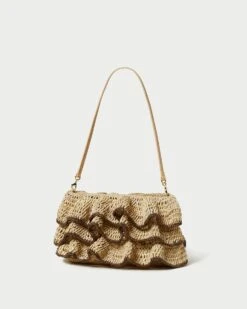 Loeffler Randall Odette Natural/Brown Ruffle Clutch 9 Loeffler Randall Odette Natural/Brown Ruffle Clutch -Loeffler Randall ODETTE R NATGR 3