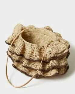Loeffler Randall Odette Natural/Brown Ruffle Clutch 10 Loeffler Randall Odette Natural/Brown Ruffle Clutch -Loeffler Randall ODETTE R NATGR 4