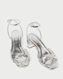 Loeffler Randall Olivia Silver Knot Mid-Heel 9 Loeffler Randall Olivia Silver Knot Mid-Heel -Loeffler Randall OLIVIA EMSK SILVER 3 1