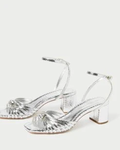 Loeffler Randall Olivia Silver Knot Mid-Heel 10 Loeffler Randall Olivia Silver Knot Mid-Heel -Loeffler Randall OLIVIA EMSK SILVER 4 1