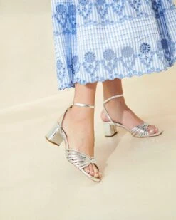 Loeffler Randall Olivia Silver Knot Mid-Heel 11 Loeffler Randall Olivia Silver Knot Mid-Heel -Loeffler Randall OLIVIA EMSK SILVR 175copy 1