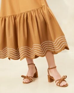Loeffler Randall Opal Brown Ruffle-Hem Skirt -Loeffler Randall OPAL BROWN 103copy2 1
