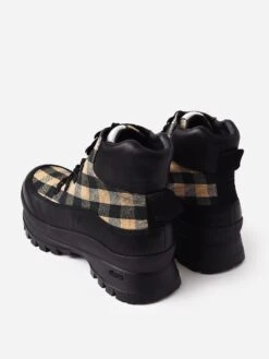 Loeffler Randall Women's Owen Platform Hiking Boot -Loeffler Randall OWEN GCFAxBLACKTANBLACKCHECKxAlt4 52174348