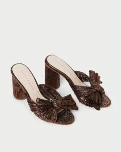 Loeffler Randall Penny Mocha Pleated Bow Heel 9 Loeffler Randall Penny Mocha Pleated Bow Heel -Loeffler Randall PENNY PLA MOCHA 3