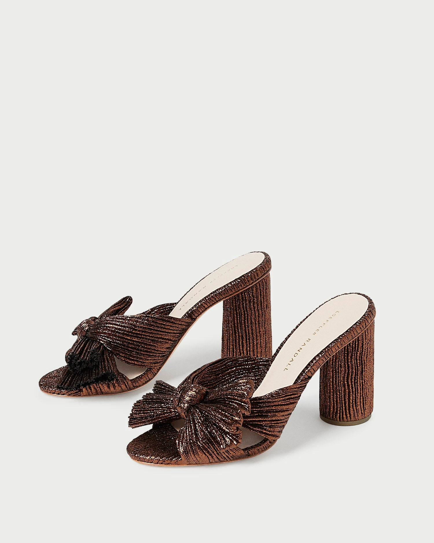Loeffler Randall Penny Mocha Pleated Bow Heel 6 Loeffler Randall Penny Mocha Pleated Bow Heel - Image 4