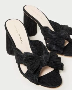 Loeffler Randall Penny Black Pleated Bow Heel 9 Loeffler Randall Penny Black Pleated Bow Heel -Loeffler Randall PENNY PLFA BLACK 3