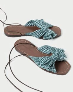 Loeffler Randall Peony Green Gingham Bow Slide -Loeffler Randall PEONY PLFA MGRGI 4