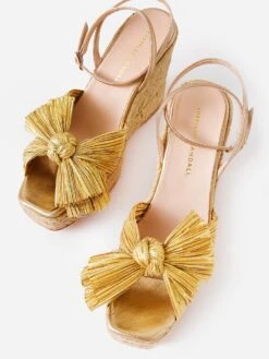 Loeffler Randall Women's Peri Pleated Wedge Espadrille -Loeffler Randall PERI PLAxGOLDxAlt4 69721209