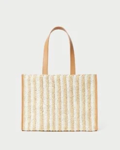 Loeffler Randall Pia White/Natural Crocheted Tote