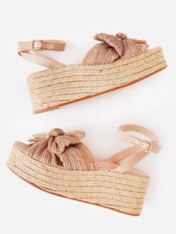 Loeffler Randall Women's Posey Pleated Platform Espadrille -Loeffler Randall POSEY PLFAxTANCREAMGINGHAMxAlt2 69784745