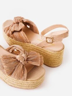 Loeffler Randall Women's Posey Pleated Platform Espadrille -Loeffler Randall POSEY PLFAxTANCREAMGINGHAMxAlt3 69784751