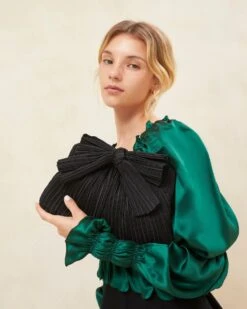 Loeffler Randall Rayne Black Bow Clutch 11 Loeffler Randall Rayne Black Bow Clutch -Loeffler Randall RAYNE PLFA BLACK 5