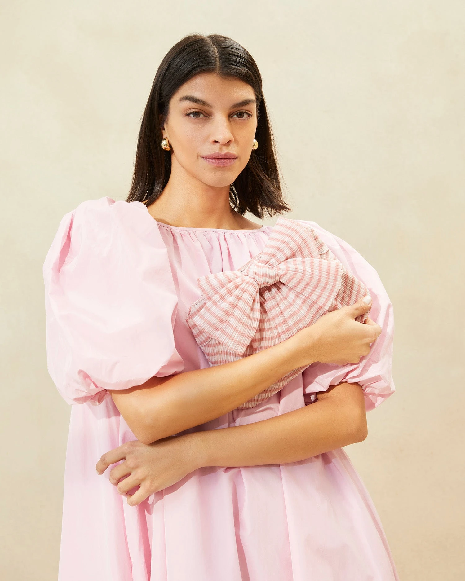 Loeffler Randall Rayne Pink Gingham Bow Clutch 7 Loeffler Randall Rayne Pink Gingham Bow Clutch - Image 5