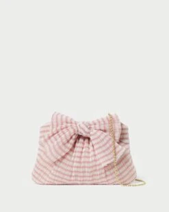 Loeffler Randall Rayne Pink Gingham Bow Clutch