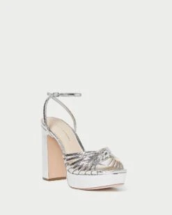 Loeffler Randall Rivka Silver Knot Platform Sandal