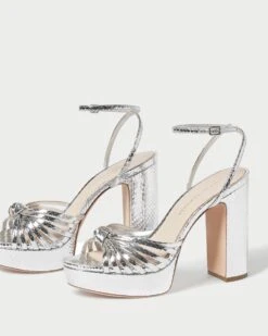 Loeffler Randall Rivka Silver Knot Platform Sandal 9 Loeffler Randall Rivka Silver Knot Platform Sandal -Loeffler Randall RIVKA EMSK SILVER 3