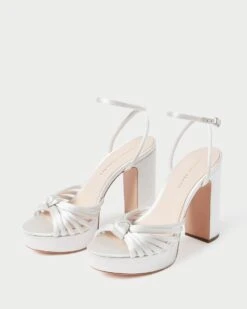 Loeffler Randall Rivka Cream Knot Platform Sandal -Loeffler Randall RIVKA SATN CREAM 3 1