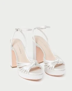 Loeffler Randall Rivka Cream Knot Platform Sandal -Loeffler Randall RIVKA SATN CREAM 4 1
