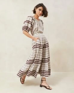 Loeffler Randall Romily Chocolate Plaid Tiered Skirt