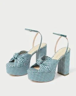 Loeffler Randall Roz Green Gingham Knot Platform 10 Loeffler Randall Roz Green Gingham Knot Platform -Loeffler Randall ROZ CTN MGRGI 4 1