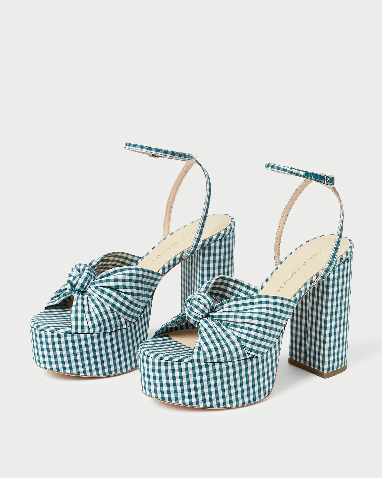 Loeffler Randall Roz Green Gingham Knot Platform 6 Loeffler Randall Roz Green Gingham Knot Platform - Image 4