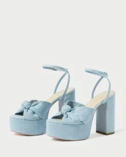 Loeffler Randall Roz Light Denim Knot Platform -Loeffler Randall ROZ DEN LTDEN 4 1