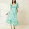 Loeffler Randall Shannon Seafoam Ruffled Puff-Sleeve Dress 2 Loeffler Randall Shannon Seafoam Ruffled Puff-Sleeve Dress -Loeffler Randall SHANNON SEAFM 1423081