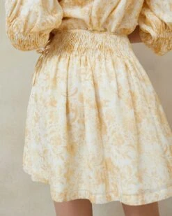 Loeffler Randall Sidney Vine Floral Smocked Skirt -Loeffler Randall SIDNEY SCO TONVF 3