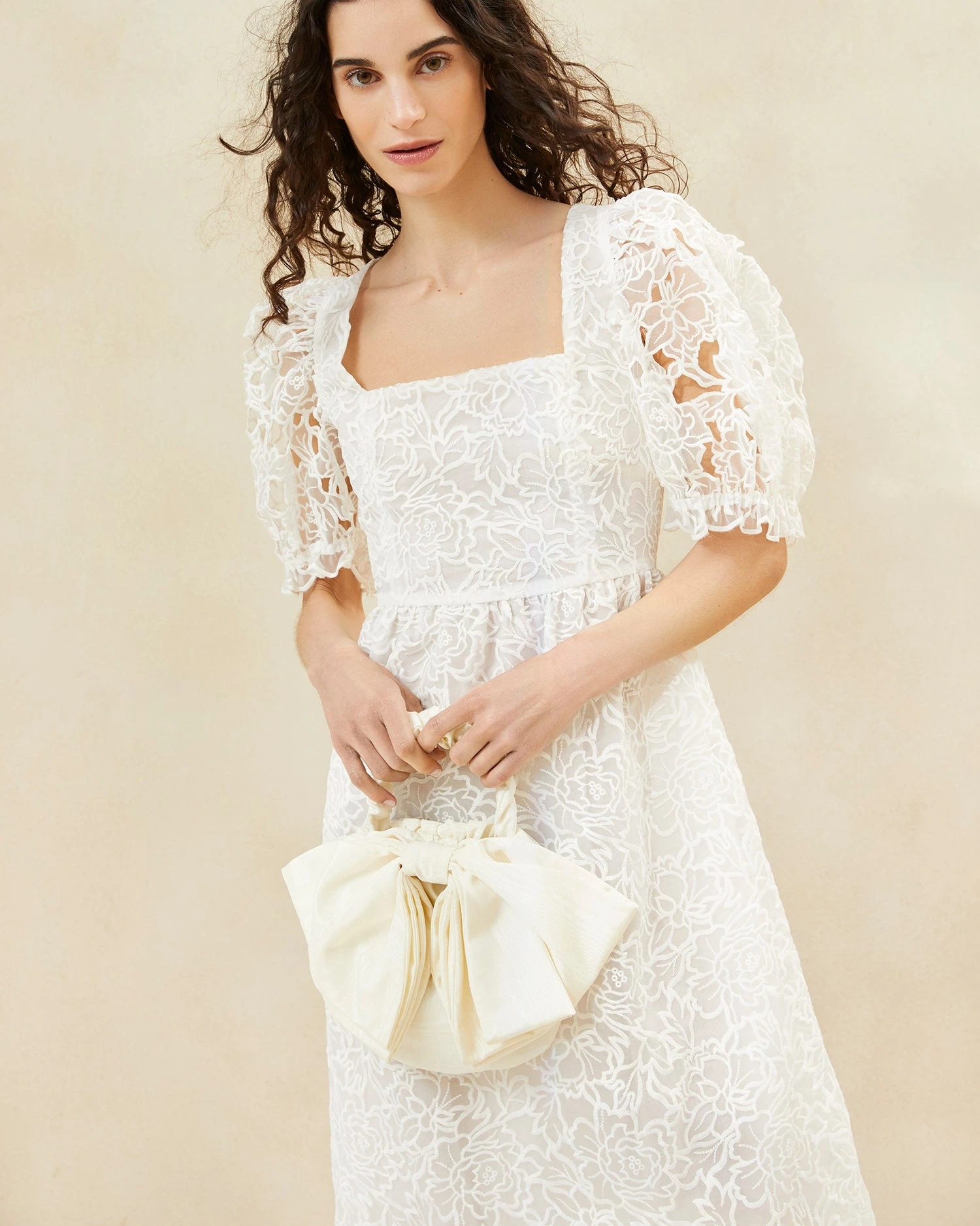 Loeffler Randall Sierra Cream Mini Bow Clutch 7 Loeffler Randall Sierra Cream Mini Bow Clutch - Image 5