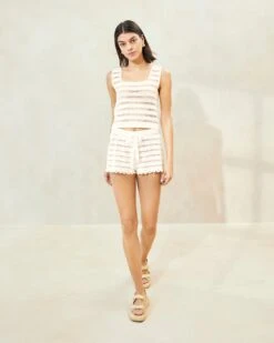 Loeffler Randall Sigrid Natural Crocheted Shorts 7 Loeffler Randall Sigrid Natural Crocheted Shorts -Loeffler Randall SIGRID CR NATRL 003copy2