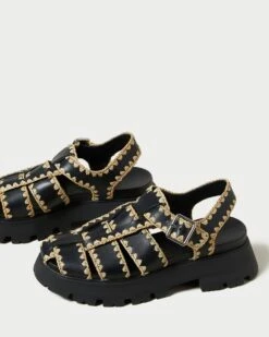 Loeffler Randall Talia Black/Natural Caged Sandal 10 Loeffler Randall Talia Black/Natural Caged Sandal -Loeffler Randall TALIA RL BLANA 4