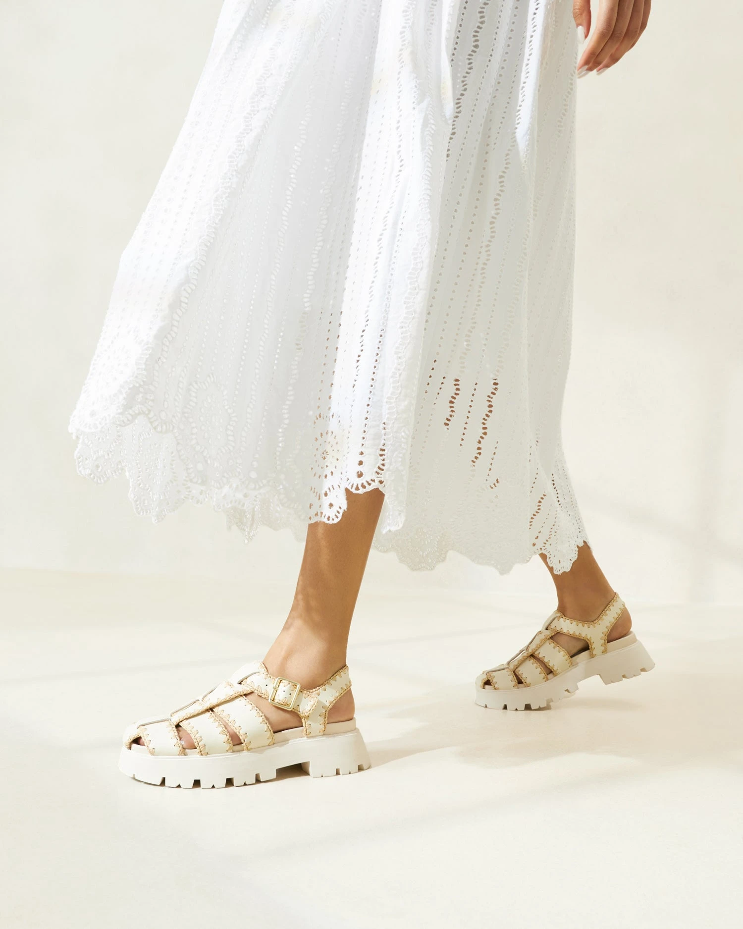 Loeffler Randall Talia Cream/Natural Caged Sandal 5 Loeffler Randall Talia Cream/Natural Caged Sandal - Image 3